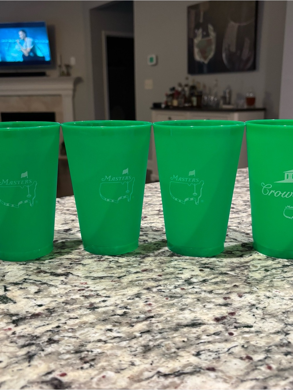 Masters Green Plastic Cups Set with Masters Logo